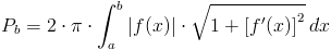 Wzór na pole powierzchni bocznej bryły powstałej z obrotu krzywej f(x) względem osi x