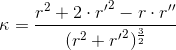 Wzór na krzywiznę funkcji r = fi w układzie współrzędnych biegunowych