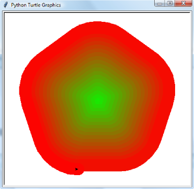 Przykład grafiki żółwia wygenerowanej w Pythonie
