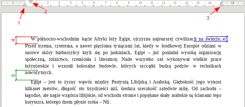 Elementy związane z rozmieszczeniem tekstu w programie Writer pakietu LibreOffice