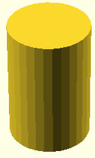 OpenSCAD - przykład użycia funkcji cylinder do narysowania walca