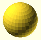 OpenSCAD - przykład działania funkcji sphere