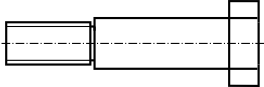 Śruba pasowana z łbem sześciokątnym w rysunku uproszczonym. Norma PN-91/M-8234.