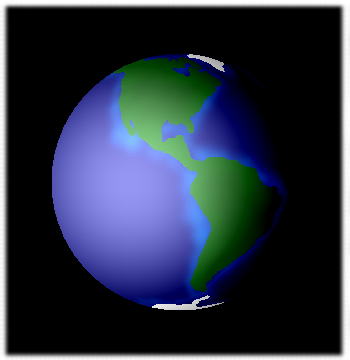Zwinięta siatka Ziemi w programie <b>EarthAnim.exe</b>.
