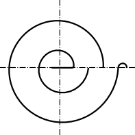 Rysunek schematyczny sprężyny spiralnej